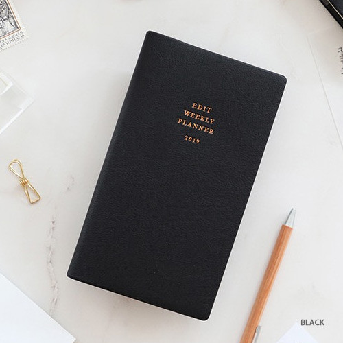 Black - Paperian 2019 Edit small dated weekly diary planner