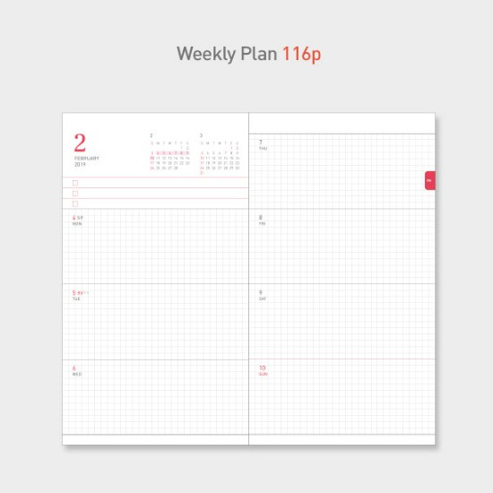 Weekly plan - Paperian 2019 Edit small dated weekly diary planner
