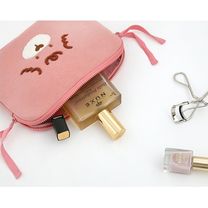 Molly - ROMANE My rolly face cotton zipper pouch Molly - ROMANE My rolly face cotton zipper pouch