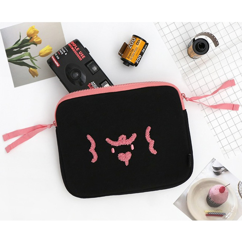 Rolly - ROMANE My rolly face cotton zipper pouch Rolly - ROMANE My rolly face cotton zipper pouch