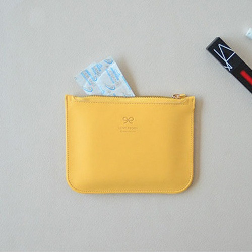 Mint yellow - Lovelyborn daily zipper flat small pouch