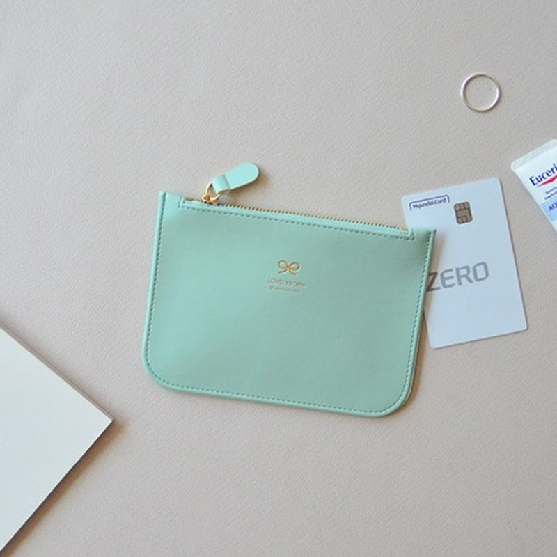 Baby mint - Lovelyborn daily zipper flat small pouch