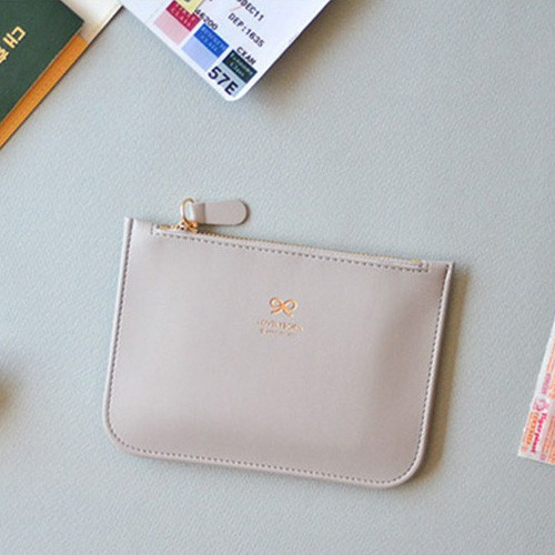 Cool gray - Lovelyborn daily zipper flat small pouch