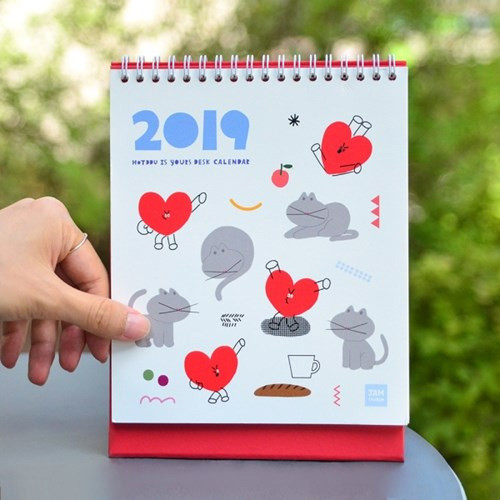 2019 Heart spiral bound desk calendar