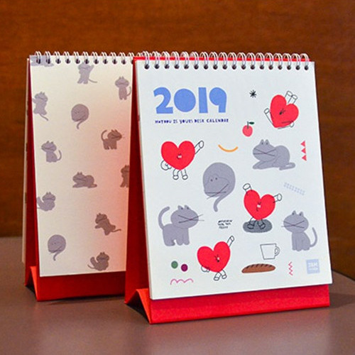 2019 Heart spiral bound desk calendar