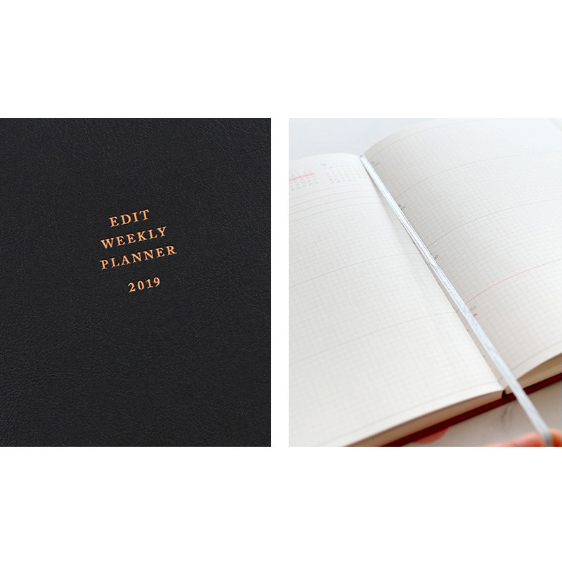 2019 Edit large dated weekly diary planner