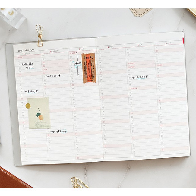 Yearly plan - 2019 Edit large dated weekly diary planner