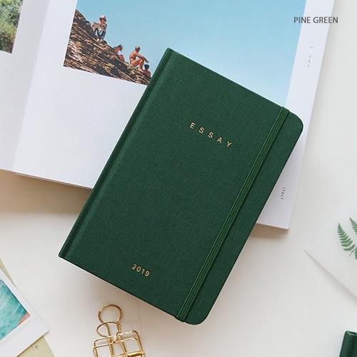 Pine green - Paperian 2019 Essay A6 hardcover dated weekly planner
