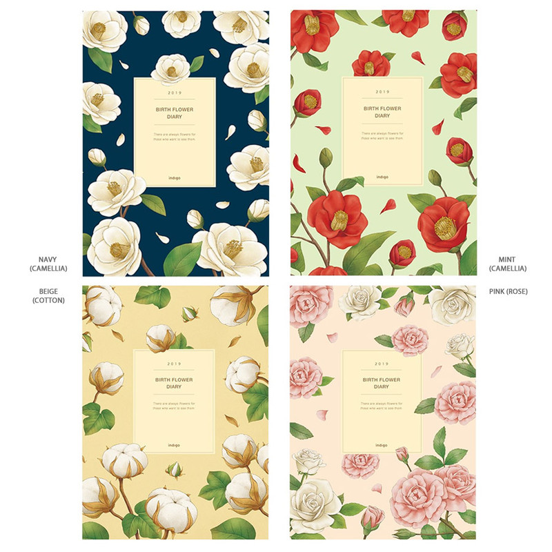 Option - 2019 Birth flower hardcover dated weekly planner