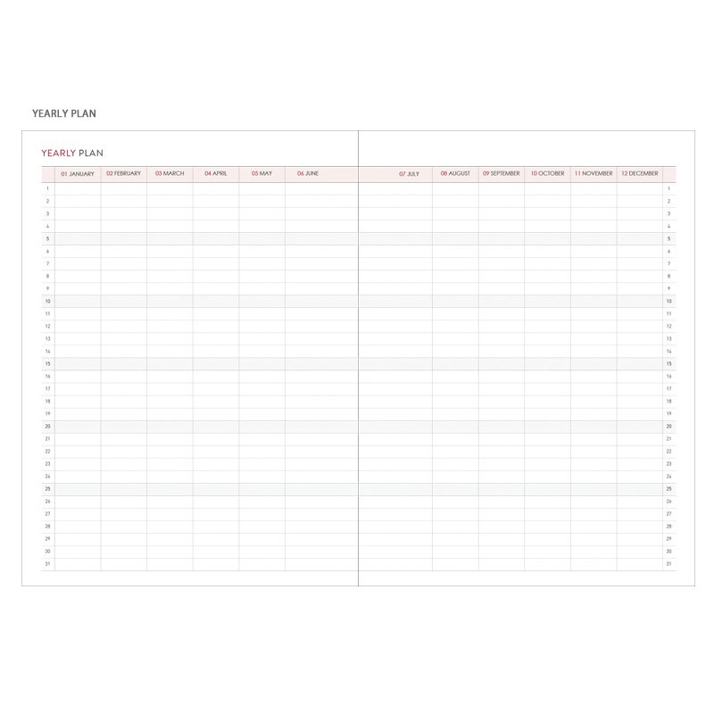 Yearly plan - Indigo Prism spiral bound undated weekly diary planner Yearly plan - Indigo Prism spiral bound undated weekly diary planner