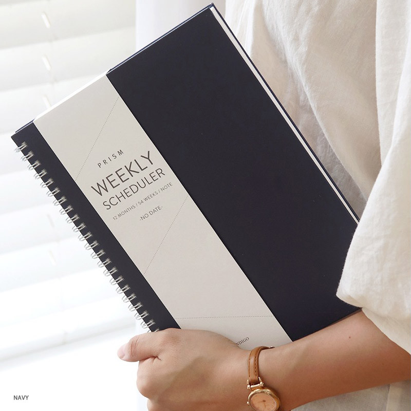 Navy - Indigo Prism spiral bound undated weekly diary planner Navy - Indigo Prism spiral bound undated weekly diary planner