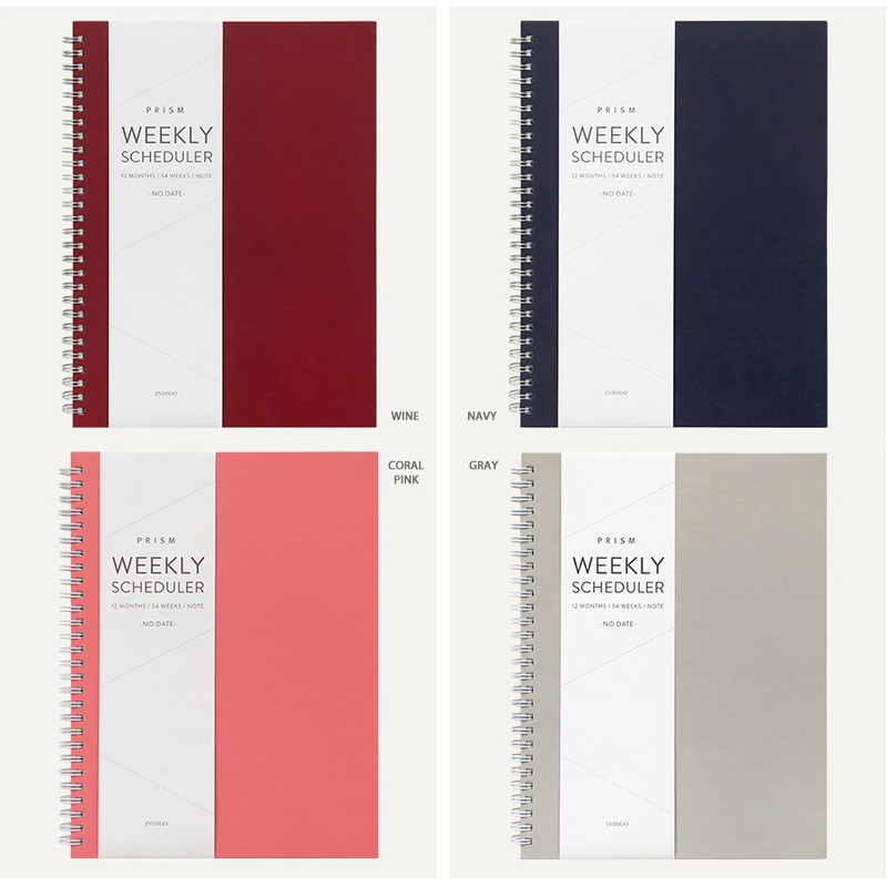 Color - Indigo Prism spiral bound undated weekly diary planner Color - Indigo Prism spiral bound undated weekly diary planner