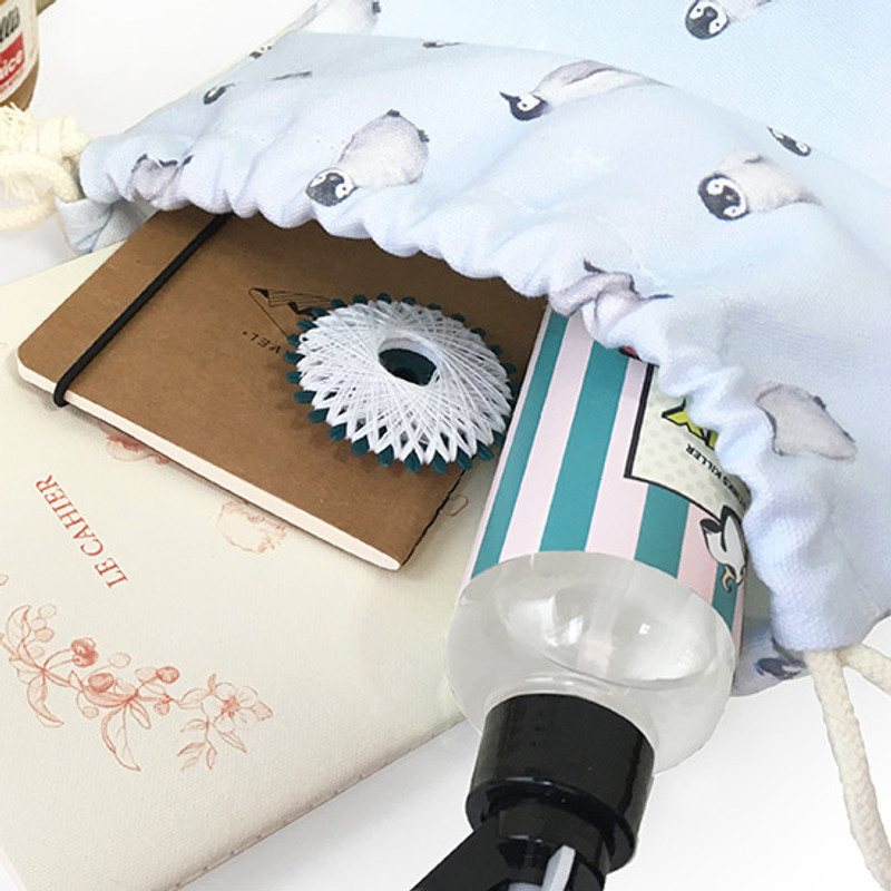 O-check Pattern large cotton drawstring pouch O-check Pattern large cotton drawstring pouch