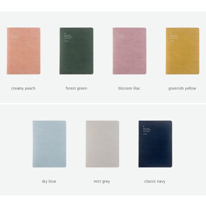 Colors of 2019 Slim and wide B5 dated weekly planner 