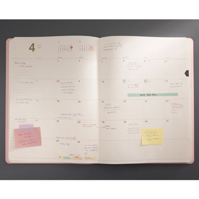 Monthly plan - 2019 Slim and wide A4 dated weekly planner