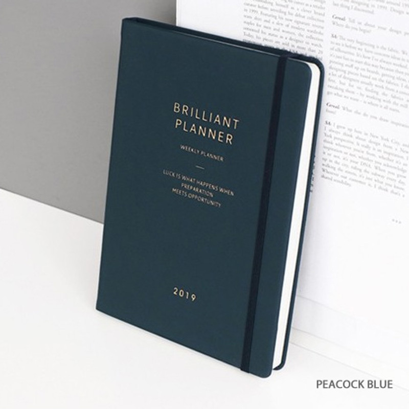 Peacock blue - 2019 Brilliant simple dated weekly planner