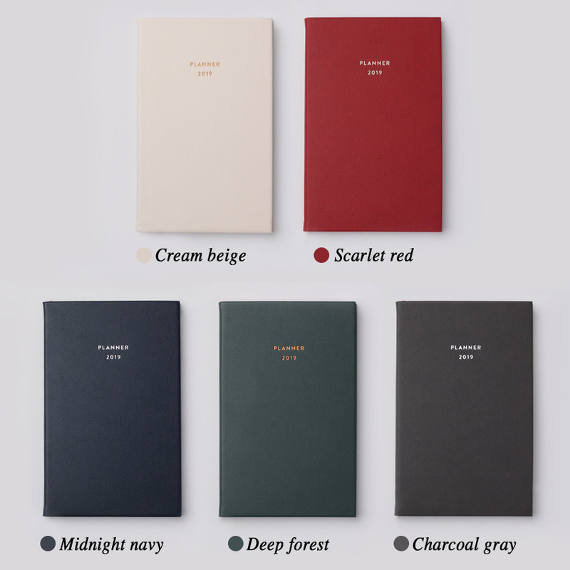 Color - 2019 Red bookmark large dated weekly diary