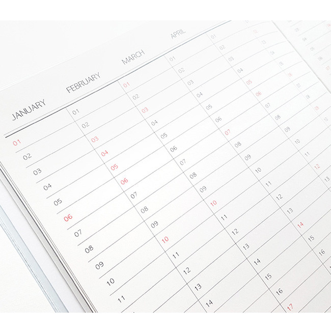 Yearly plan - 2019 Simple and dot A4 size dated monthly planner