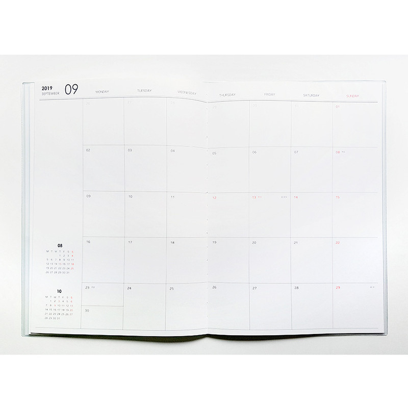 Monthly plan - 2019 Simple and dot A4 size dated monthly planner