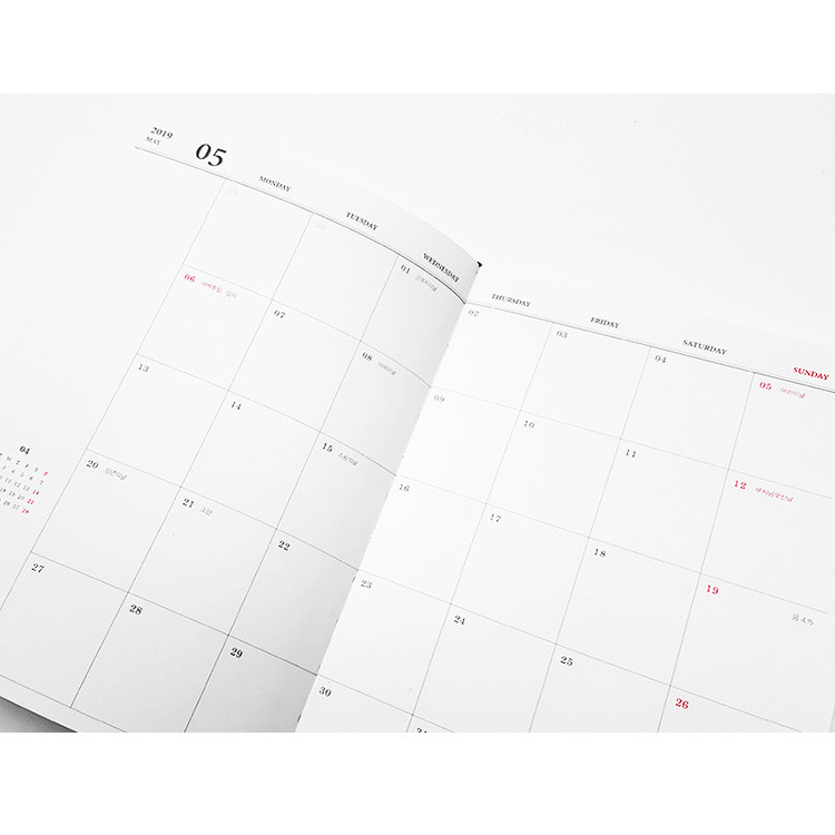 Monthly plan - 2019 Mon journal dated monthly diary planner