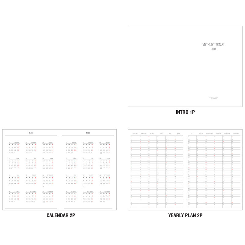 Composition - 2019 Mon journal dated monthly diary planner