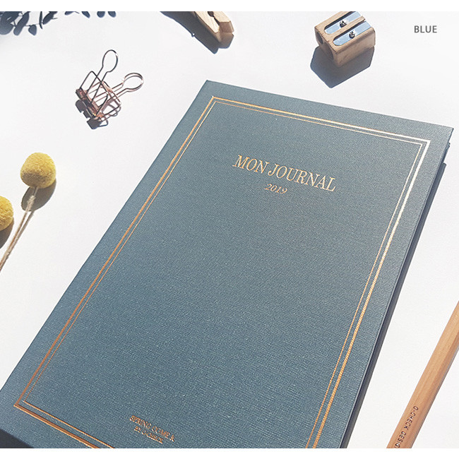Blue - 2019 Mon journal dated monthly diary planner