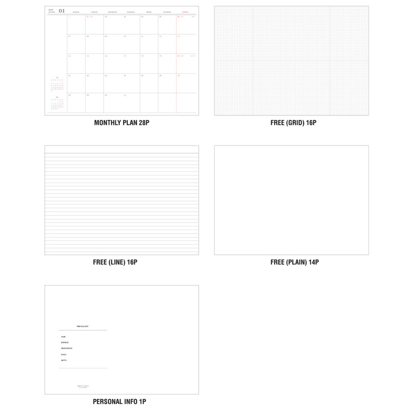 Composition - 2019 Mon journal dated monthly diary planner