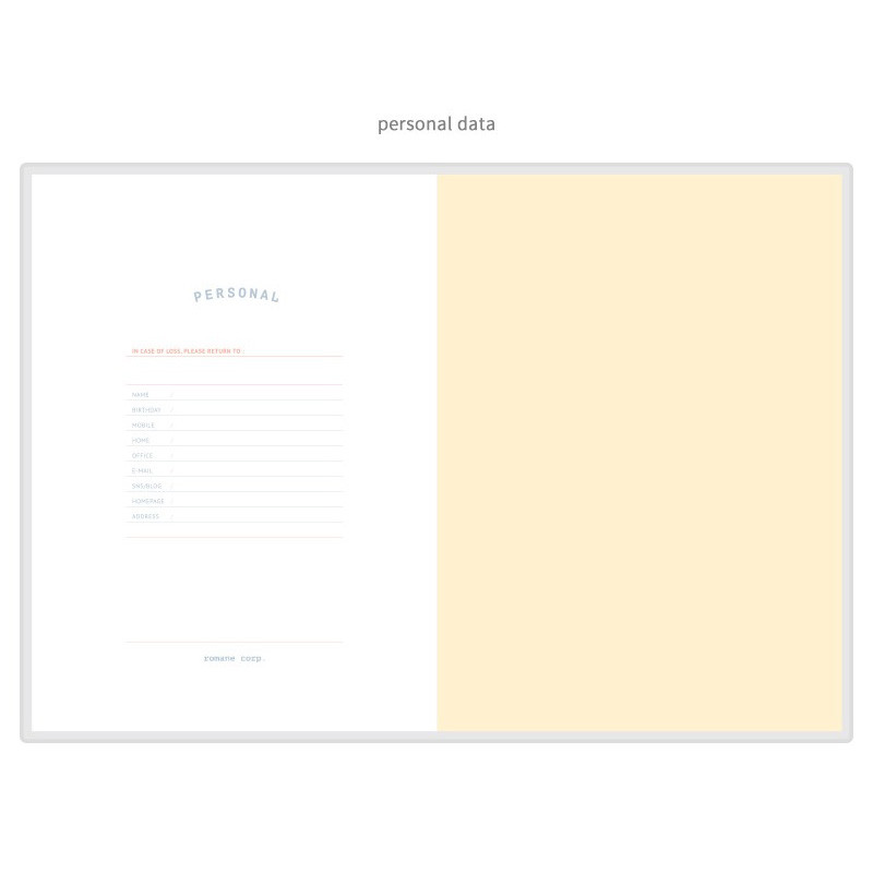 Personal data - ROMANE 2019 Oui 365 for workaholic dated weekly planner