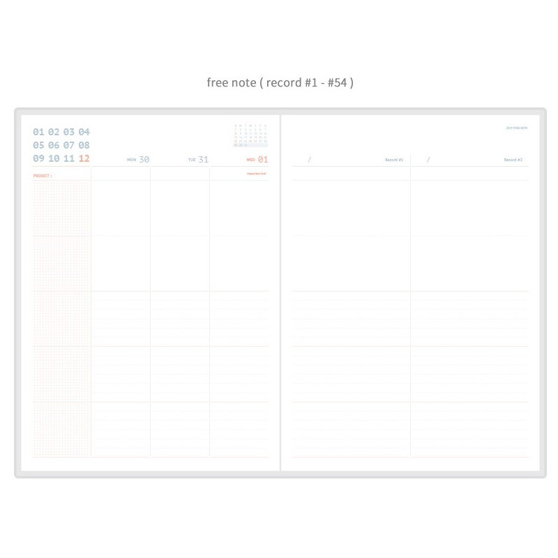 Free note - ROMANE 2019 Oui 365 for workaholic dated weekly planner