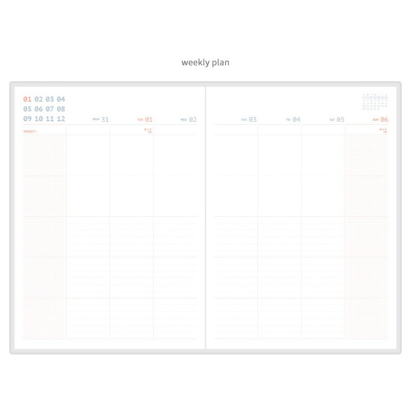 Weekly plan - ROMANE 2019 Oui 365 for workaholic dated weekly planner