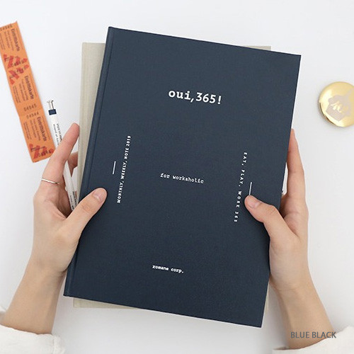 Blue black - ROMANE 2019 Oui 365 for workaholic dated weekly planner