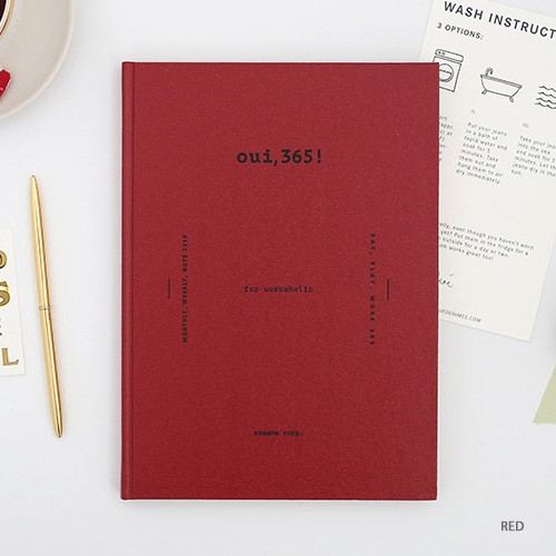 Red - ROMANE 2019 Oui 365 for workaholic dated weekly planner