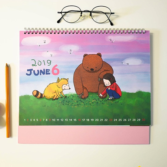 N.IVY 2019 Valerie studio childlike spiral desk calendar