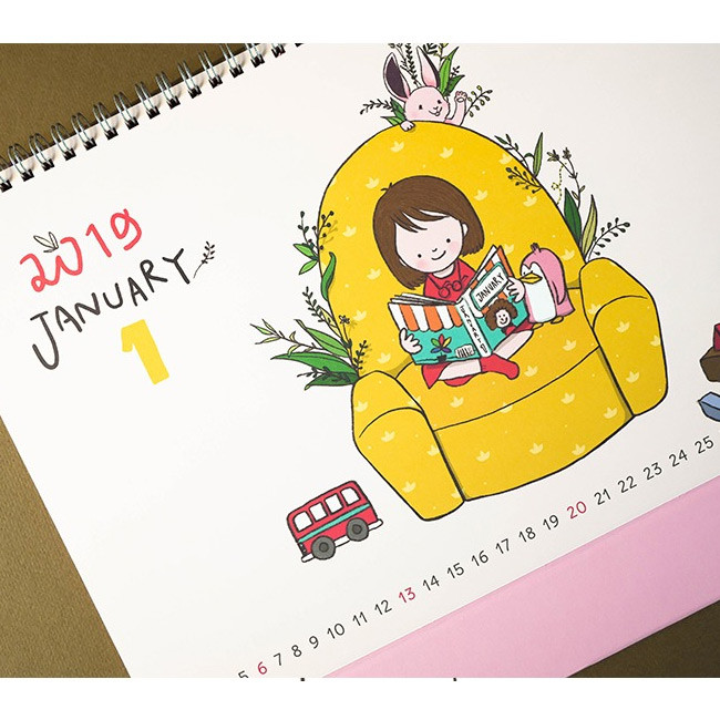 N.IVY 2019 Valerie studio childlike spiral desk calendar