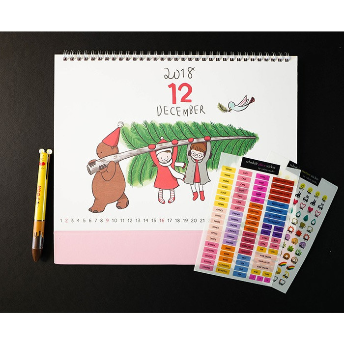 N.IVY 2019 Valerie studio childlike spiral desk calendar