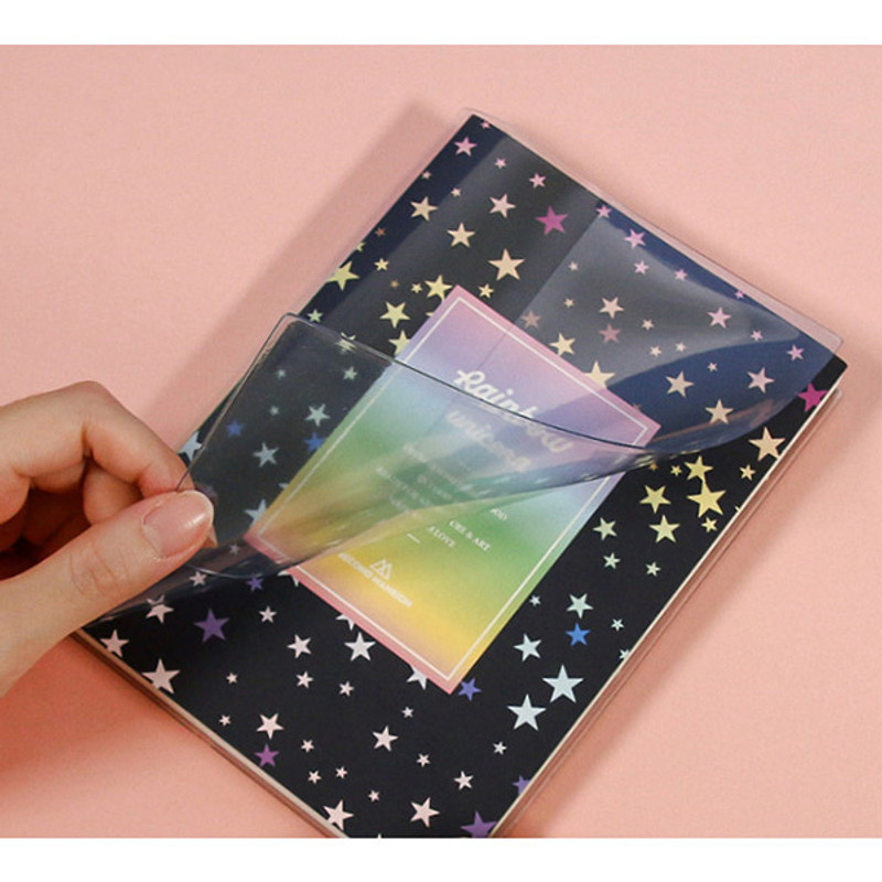 Clear PVC cover - Rainbow dateless weekly diary planner Clear PVC cover - Rainbow dateless weekly diary planner