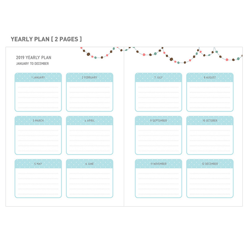 Yearly plan - 2019 Smiley dated daily diary with tray Yearly plan - 2019 Smiley dated daily diary with tray