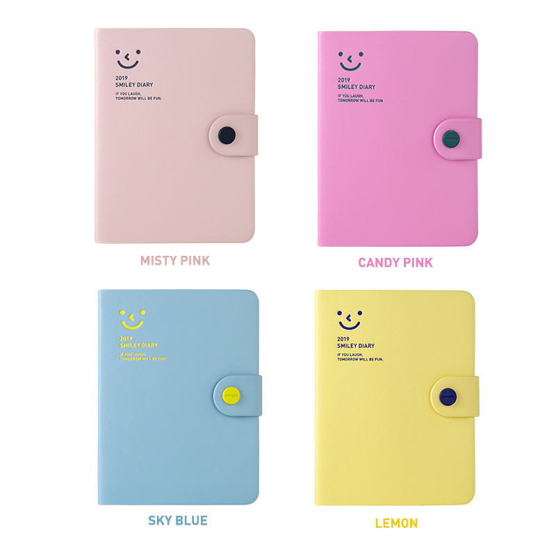 Color - 2019 Smiley dated daily diary with tray Color - 2019 Smiley dated daily diary with tray