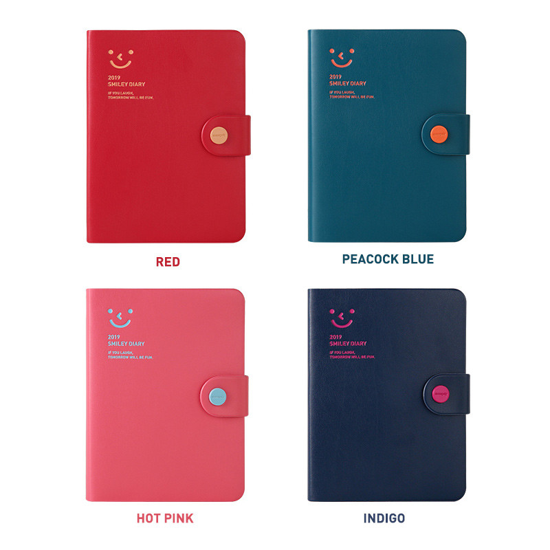 Color - 2019 Smiley dated daily diary with tray Color - 2019 Smiley dated daily diary with tray