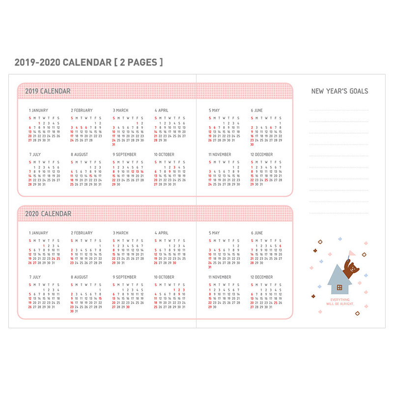 Calendar - 2019 Smiley dated daily diary with tray Calendar - 2019 Smiley dated daily diary with tray