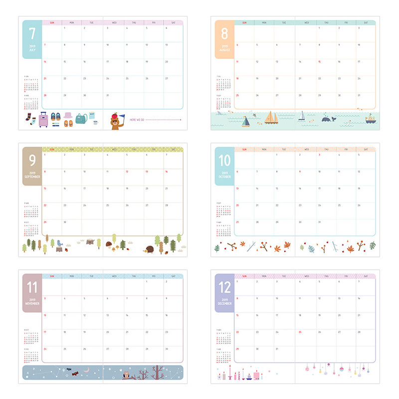 Monthly plan - 2019 Smiley dated daily diary with tray Monthly plan - 2019 Smiley dated daily diary with tray
