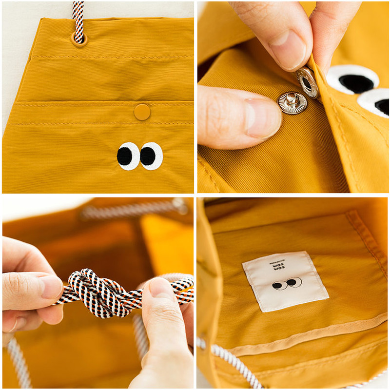 Detail of Som Som durable taslan bucket shoulder bag