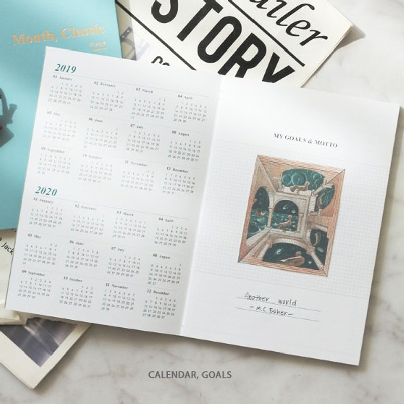 Calendar, Goals - 2019 Month classic small dated monthly planner