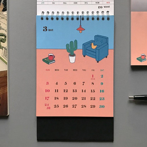 2019 Today illustration desk flip calendar