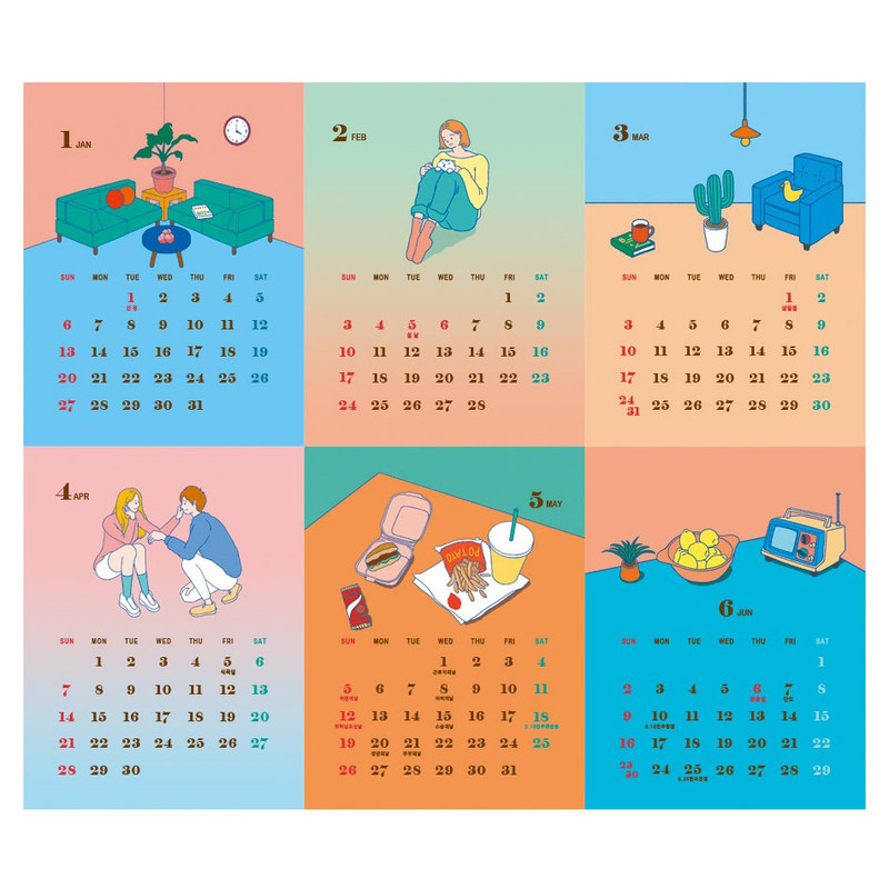 2019 Today illustration desk flip calendar