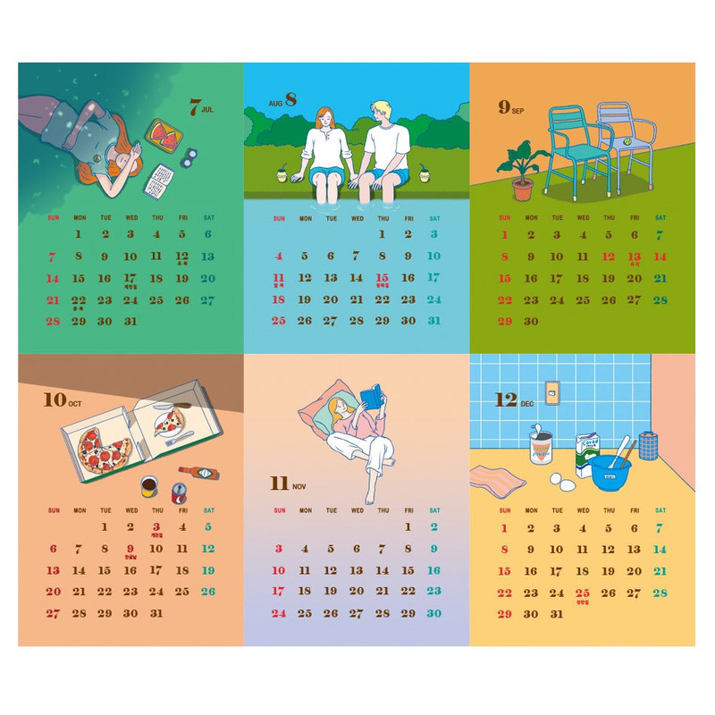 2019 Today illustration desk flip calendar