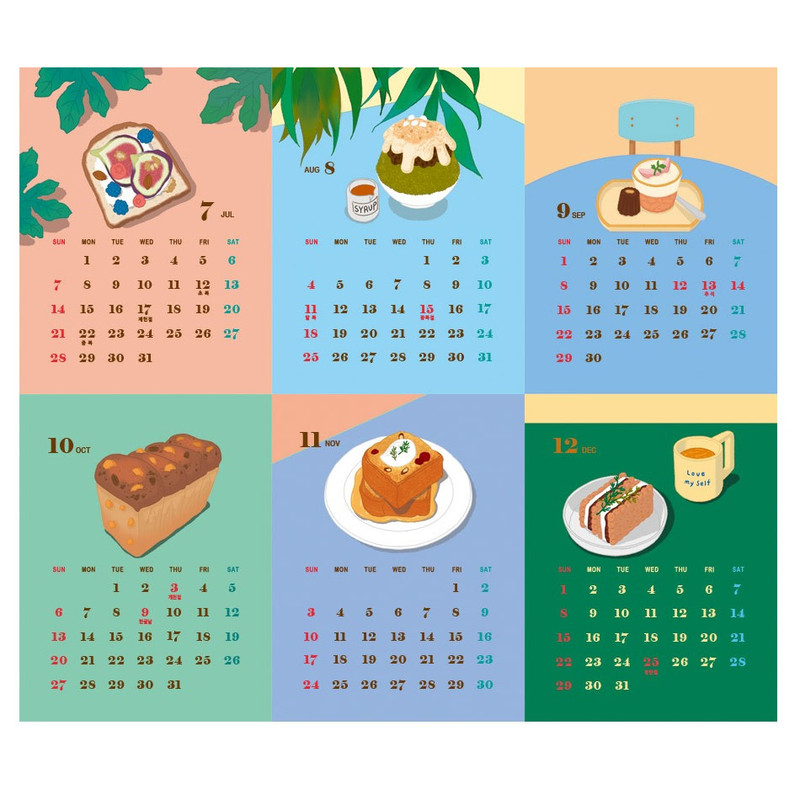 2019 Sweet illustration monthly desk calendar
