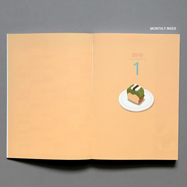 Monthly index - 2019 Sweet illustration dated weekly scheduler