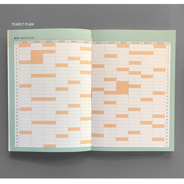 Yearly plan - 2019 Sweet illustration dated weekly scheduler