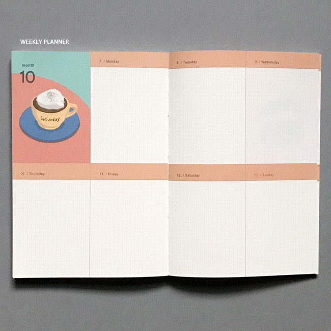 Weekly plan - 2019 Sweet illustration dated weekly scheduler